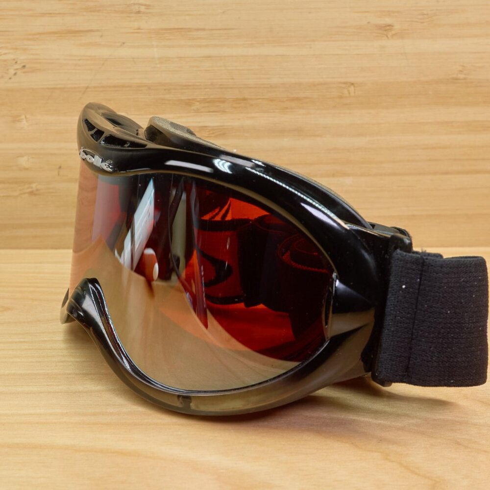Bolle Ski Goggles / Snowboard Moto Glasses / Red Lens / Black Frame / Adult